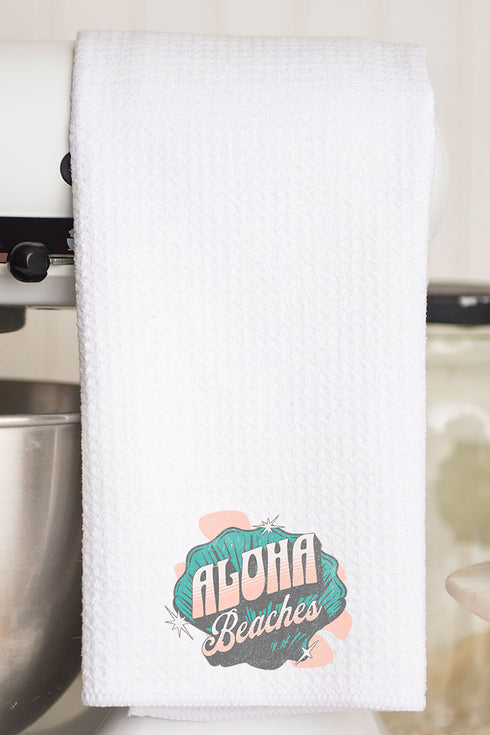Aloha Beaches Waffle Kitchen Towel