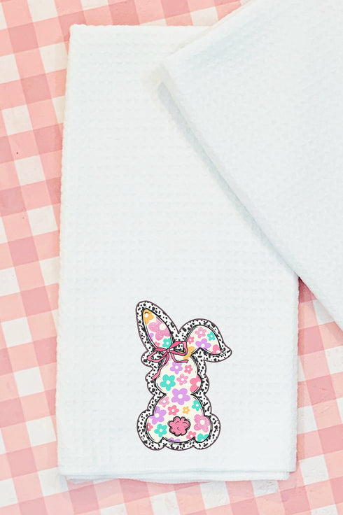 Blooming Bunny Waffle Kitchen Towel Waffle Kitchen Towel