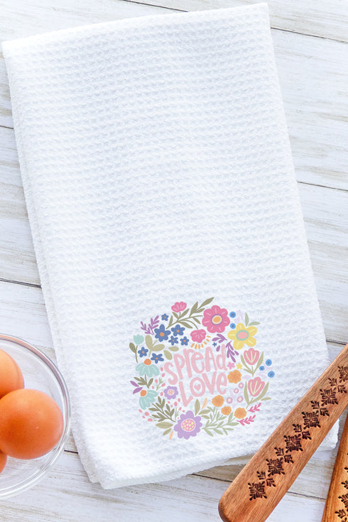 Blooming Love Waffle Kitchen Towel