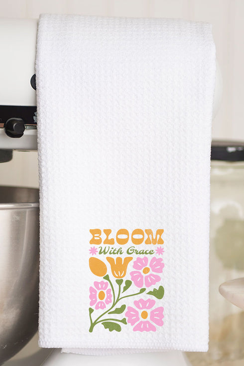 Bloom With Grace Waffle Kitchen Towel
