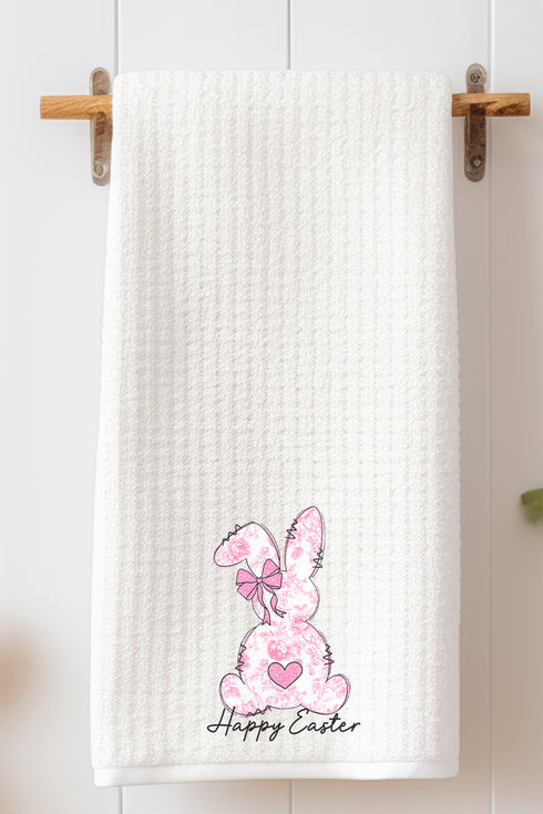Blush Bunny Happy Easter Waffle Kitchen Towel