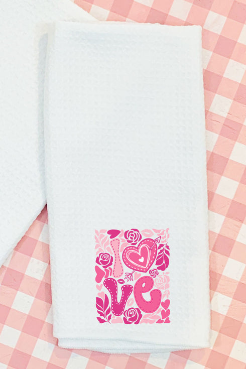 Boho Love Is In The Air Waffle Kitchen Towel