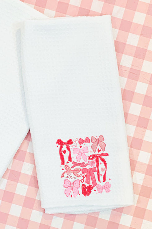 Bow Bliss Waffle Kitchen Towel