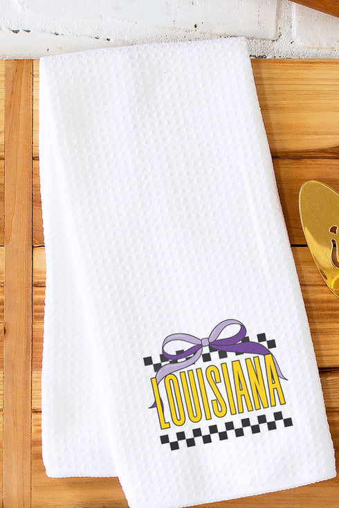 Bow Louisiana Check Waffle Kitchen Towel
