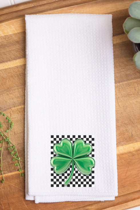 Bubble Clover Retro Waffle Kitchen Towel