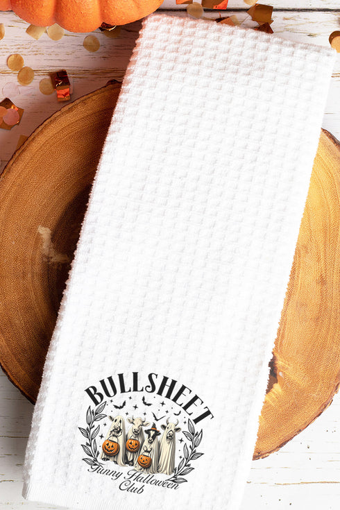 Bull Sheet Halloween Club Waffle Kitchen Towel