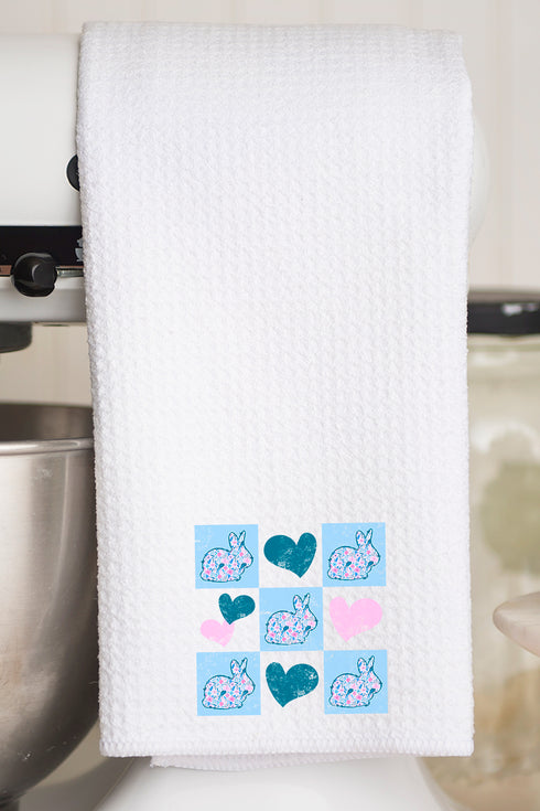 Bunny Love Waffle Kitchen Towel