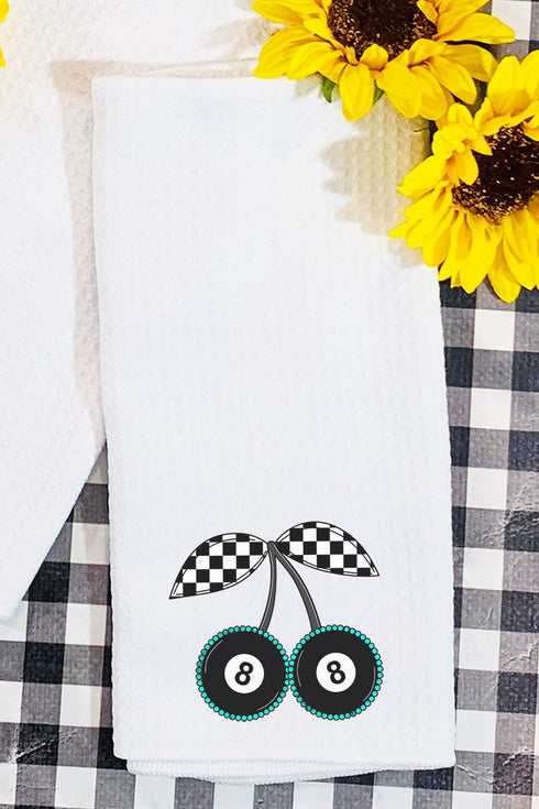 Checkered Cherries Waffle Kitchen Towel