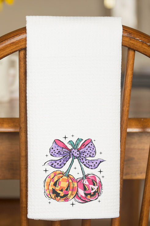 Cherry Pumpkin Pop Waffle Kitchen Towel