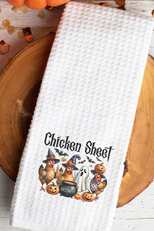 Chicken Sheet Halloween Waffle Kitchen Towel