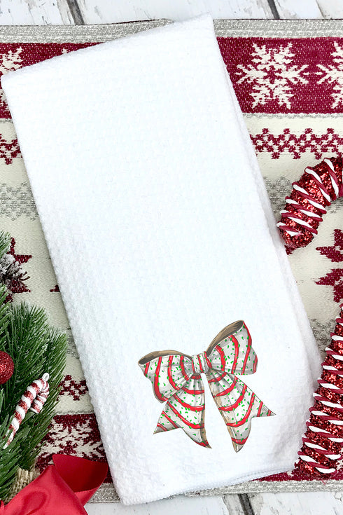 Christmas Cake Coquette Waffle Kitchen Towel