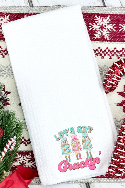 Christmas Let's Get Crackin' Waffle Kitchen Towel