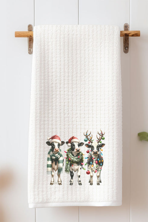 Christmas Moosical Tree Waffle Kitchen Towel