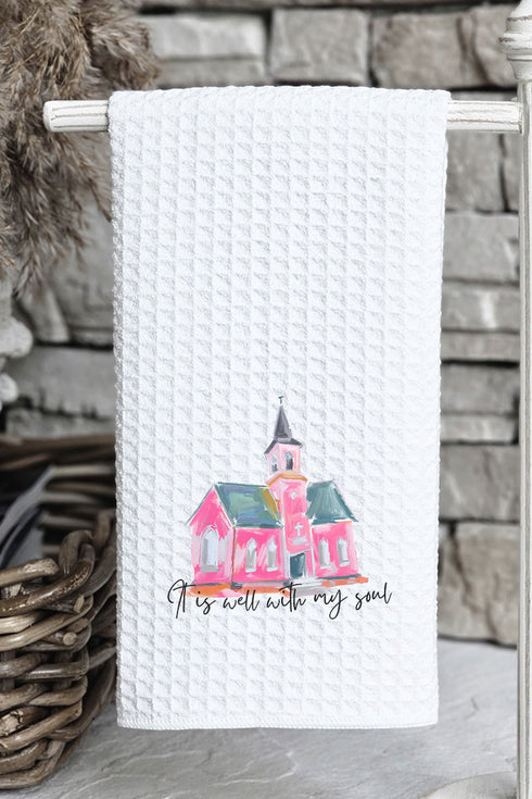 Church It Is Well Waffle Kitchen Towel