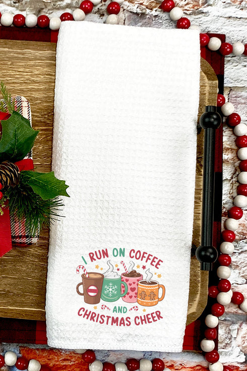 Coffee And Christmas Cheer Waffle Kitchen Towel