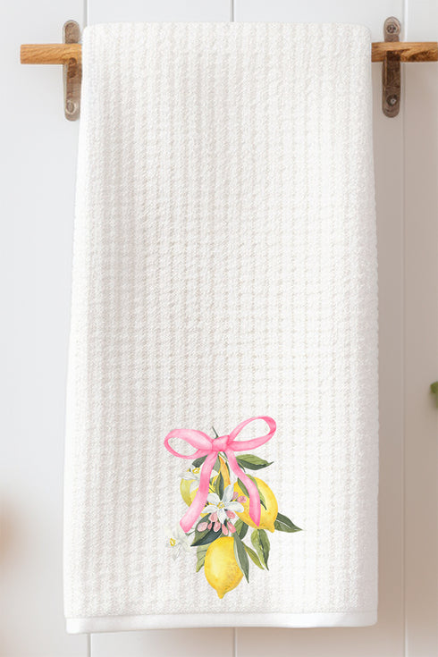 Coquette Lemon Blossom Waffle Kitchen Towel