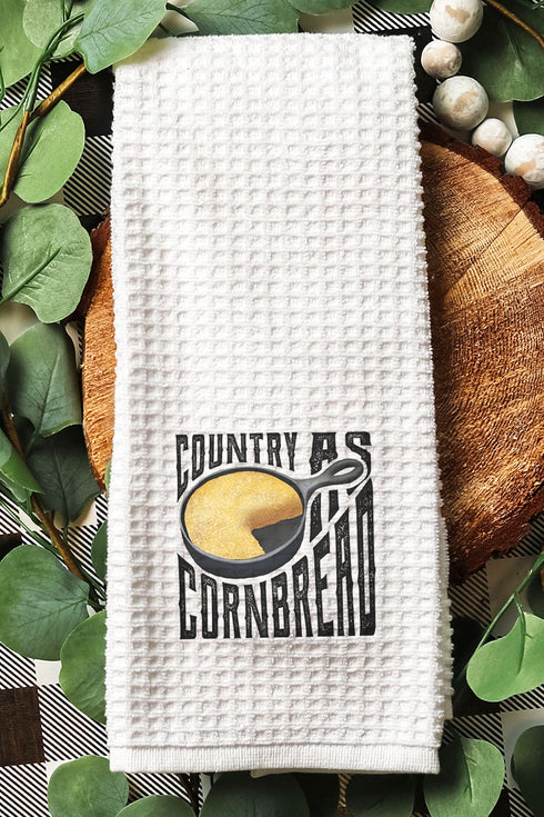 Country As Cornbread Skillet Waffle Kitchen Towel