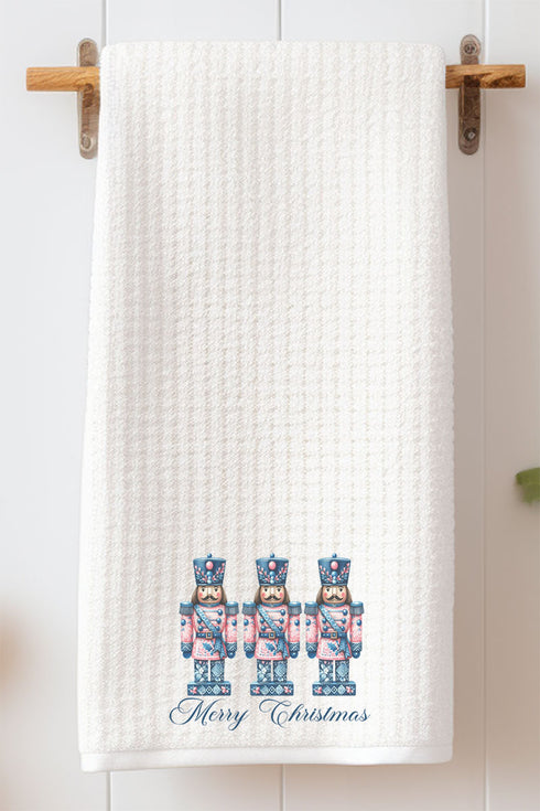 Cracker Chinoiserie Merry Christmas Waffle Kitchen Towel