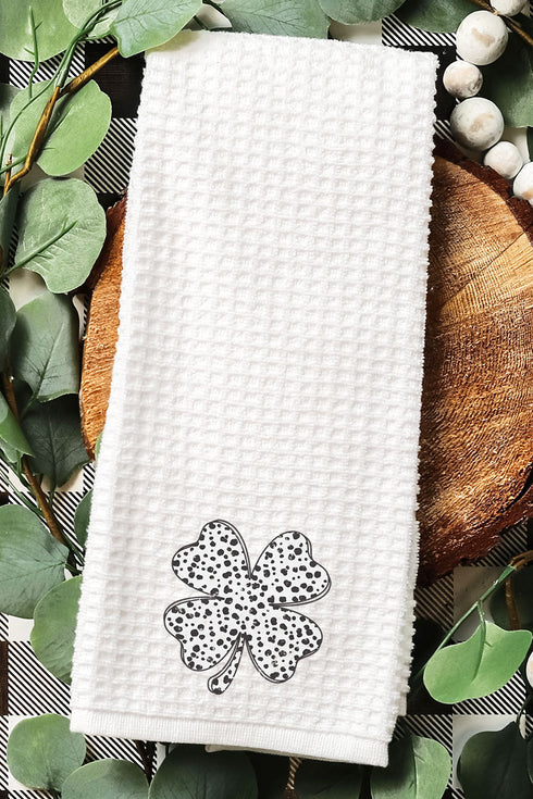 Dalmatian Dots Clover Waffle Kitchen Towel