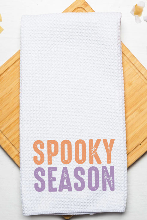 Distressed Spooky Season Waffle Kitchen Towel