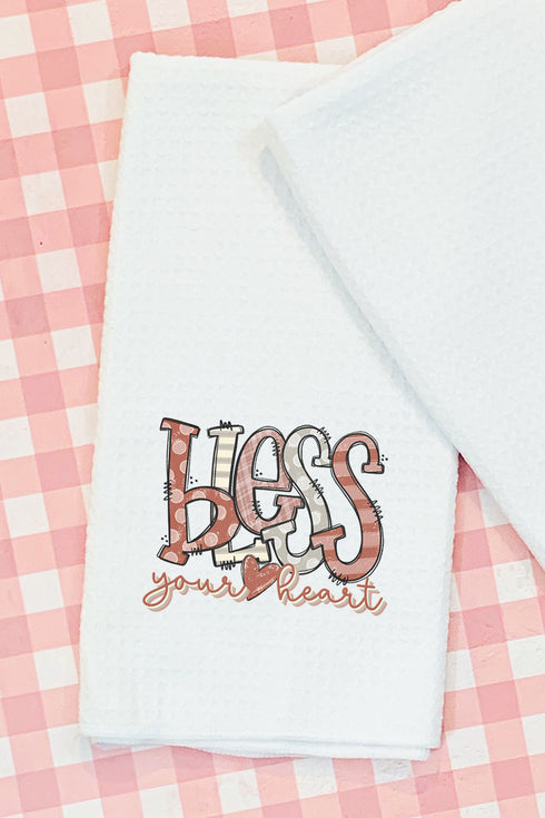 Doodle Bless Your Heart Waffle Kitchen Towel