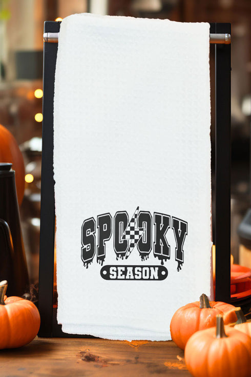 Drippy Spooky Season Waffle Kitchen Towel