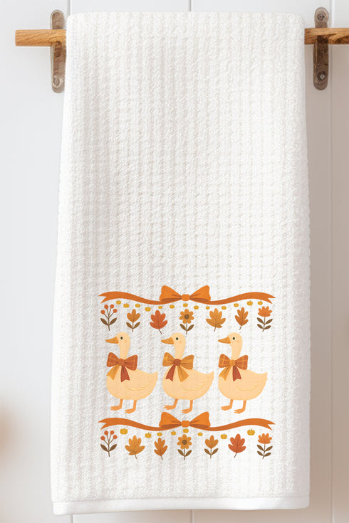 Fall Geese Girls Waffle Kitchen Towel