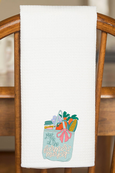 Farmer's Market Girly Waffle Kitchen Towel