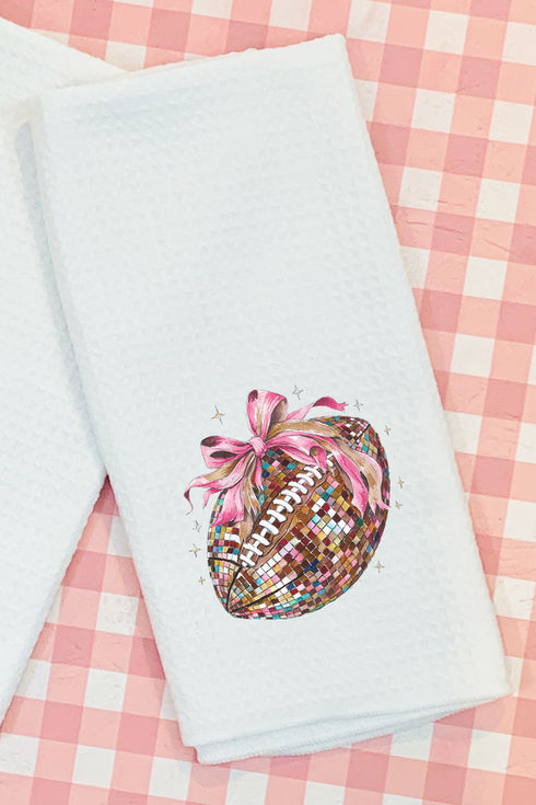 Colorful Disco Football Waffle Kitchen Towel