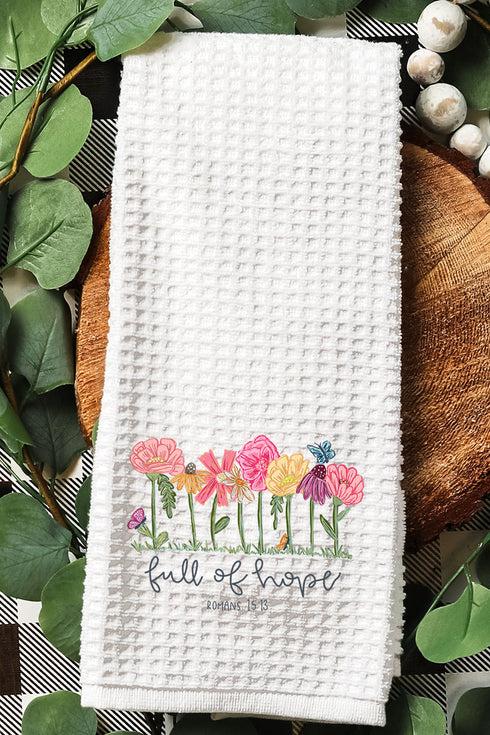 Full Of Hope Waffle Kitchen Towel