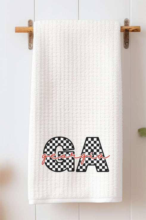 Georgia Checkered Waffle Kitchen Towel