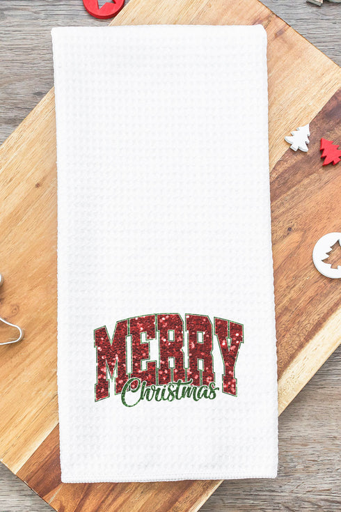Giltz Merry Christmas Waffle Kitchen Towel
