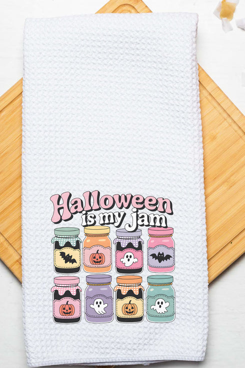 Halloween Is My Jam Waffle Kitchen Towel