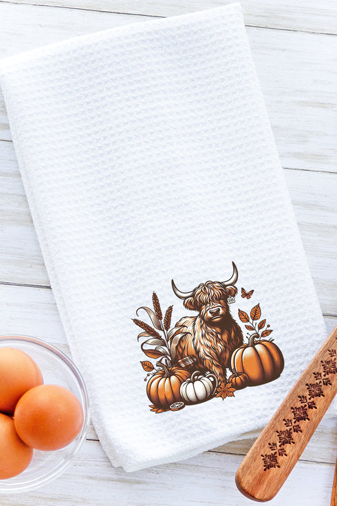 Harvest Highland Waffle Kitchen Towel