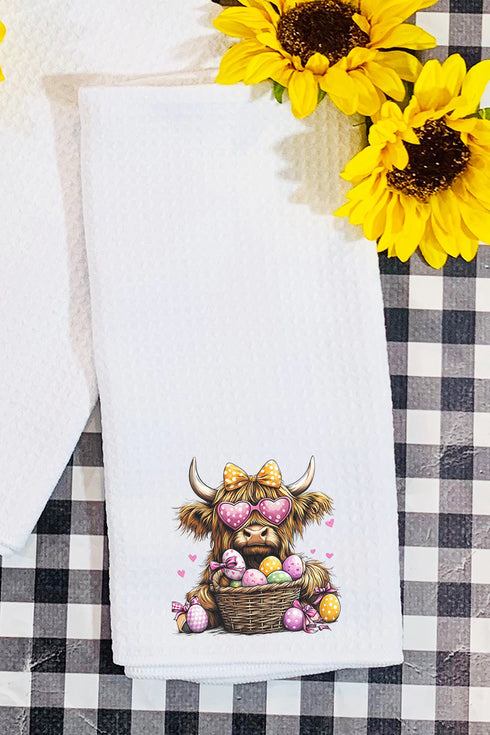 Highland Hops & Eggs Waffle Kitchen Towel