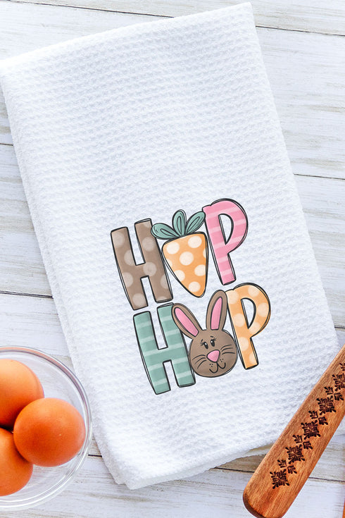 Hip Hop Easter Doodle Waffle Kitchen Towel