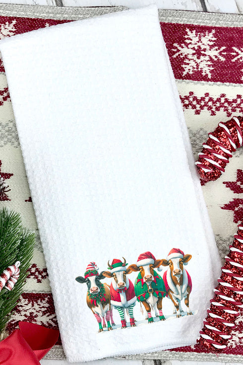 Holly Hooves Waffle Kitchen Towel