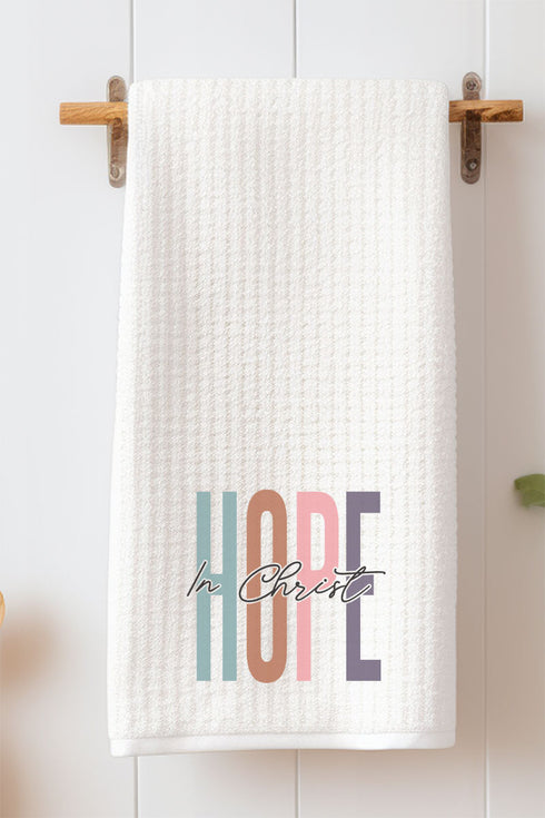 Colorblock Hope In Christ Waffle Kitchen Towel