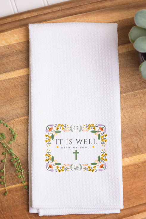 It Is Well With My Soul Waffle Kitchen Towel