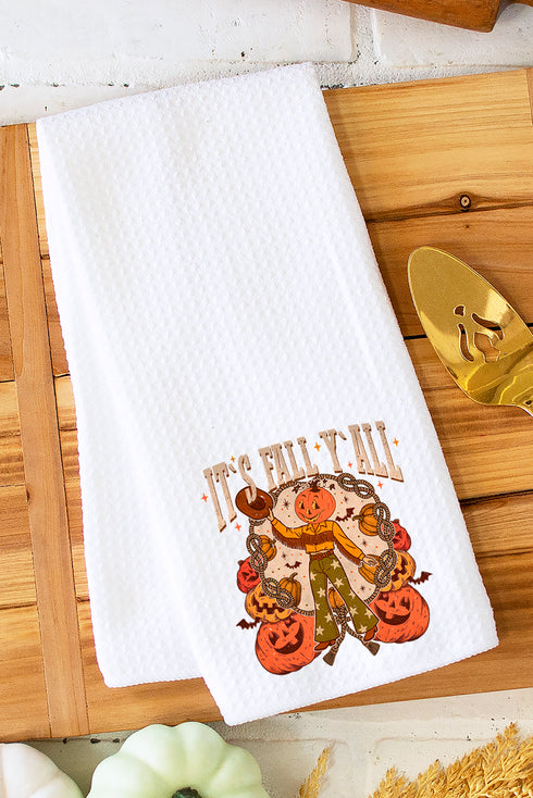 It's Fall Y'all Cowgirl Waffle Kitchen Towel
