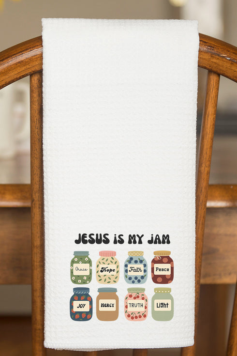 Jesus Is My Jam Waffle Kitchen Towel