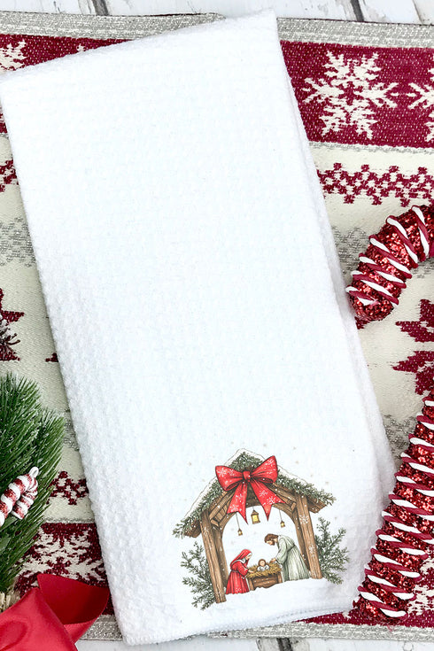 Jesus Nativity Waffle Kitchen Towel