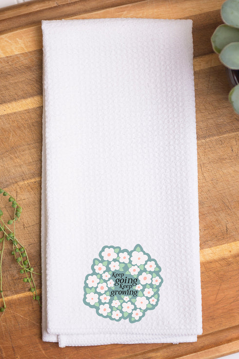 Keep Going Keep Growing Waffle Kitchen Towel