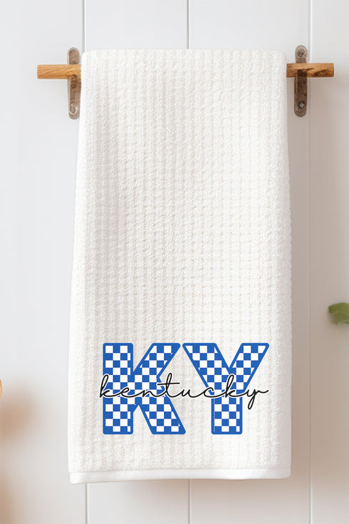 Kentucky Checkered Waffle Kitchen Towel