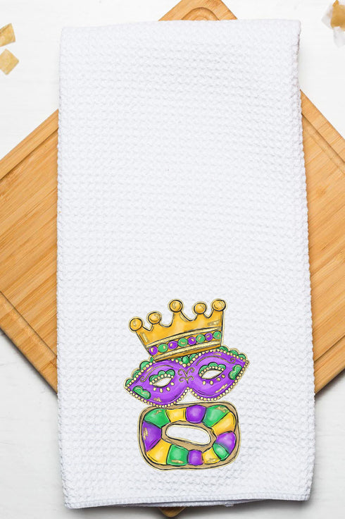 King Cake Queen Waffle Kitchen Towel
