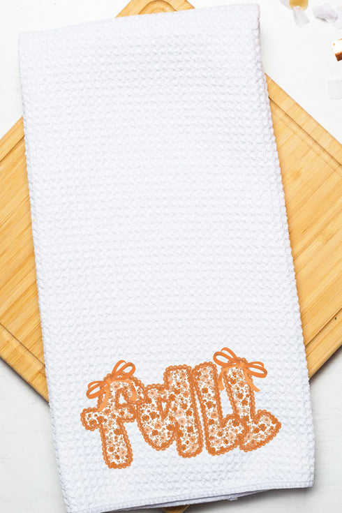 Lacy Fall Waffle Kitchen Towel