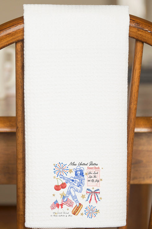 Miss United States Waffle Kitchen Towel