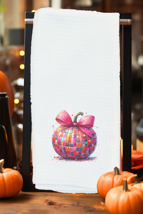 Multi-Color Disco Pumpkin Waffle Kitchen Towel