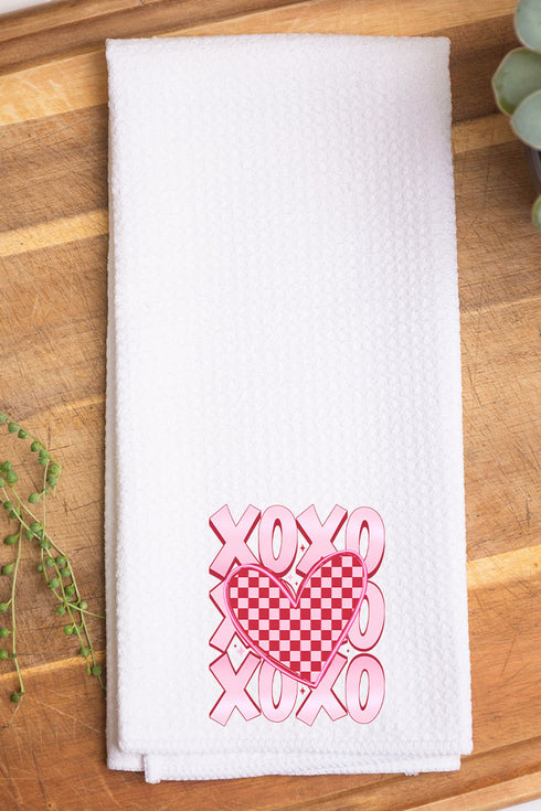 Neon XOXO Waffle Kitchen Towel