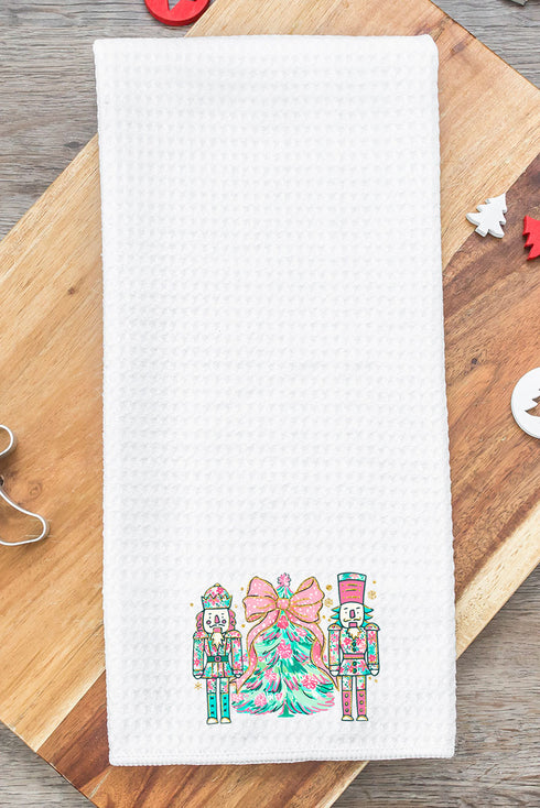 Nutcracker Preppy Blossom Waffle Kitchen Towel